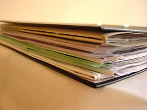 Stack of folders and documents